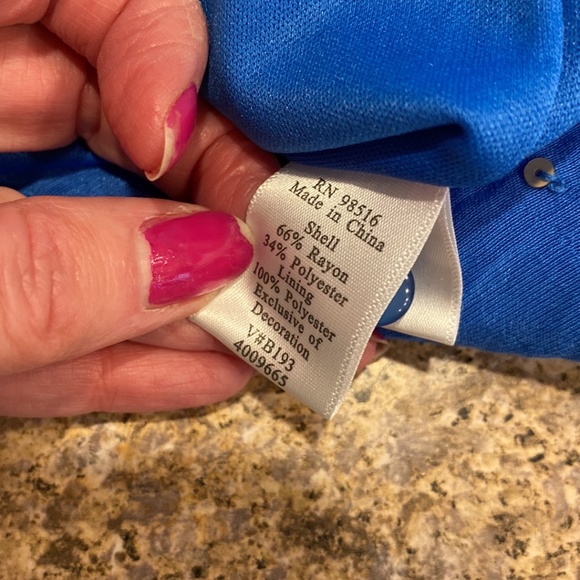 NWT Coldwater Creek Blue Sleeveless Top With Bling Large 14 - Picture 15 of 16